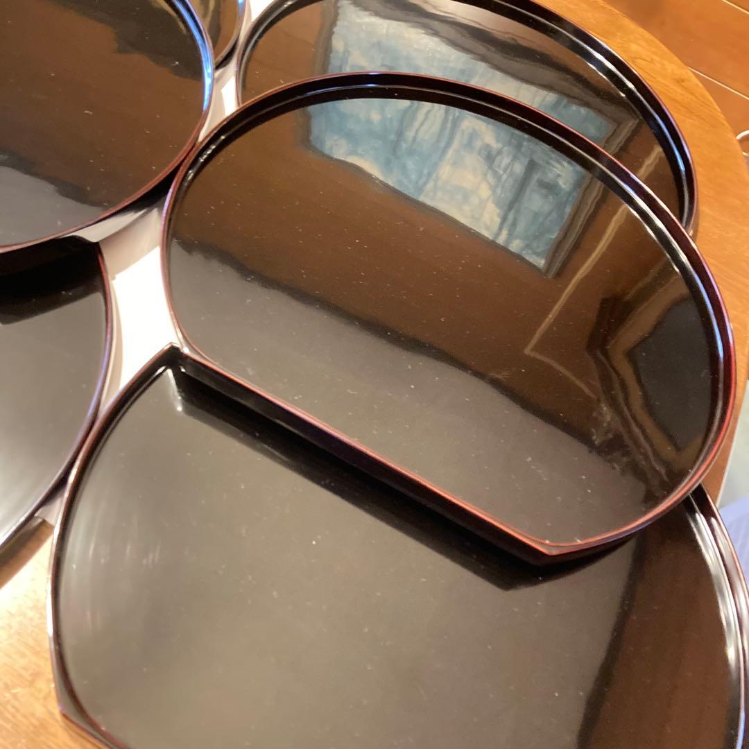 御膳　6枚　漆器　会津塗り