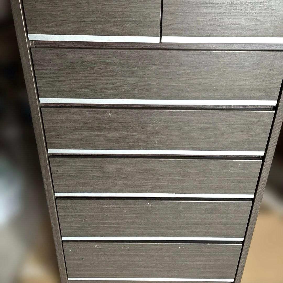 ニトリ　ダークブラウン 木製チェスト6段