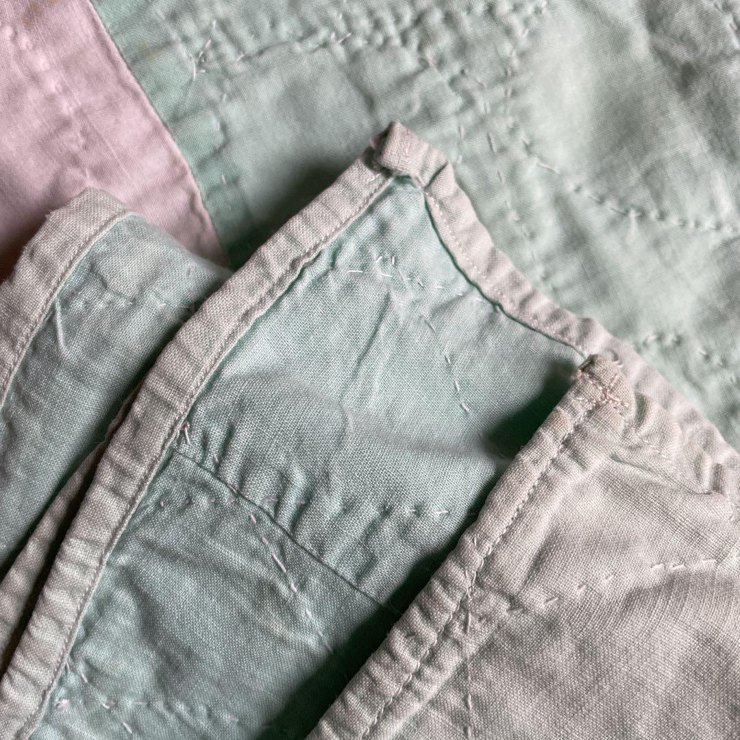 アンティーク　パッチワークキルト　大