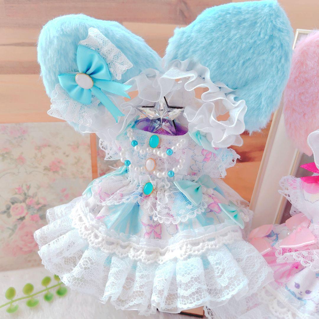 【色違いコーデ】夢かわ猫　BIG猫耳　ドレス　１６cm　ぬい服