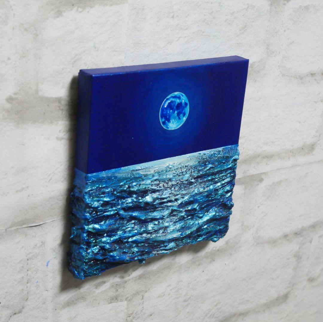 油絵 油彩 油彩画 絵 絵画 アートパネル【スーパーブルームーン 】