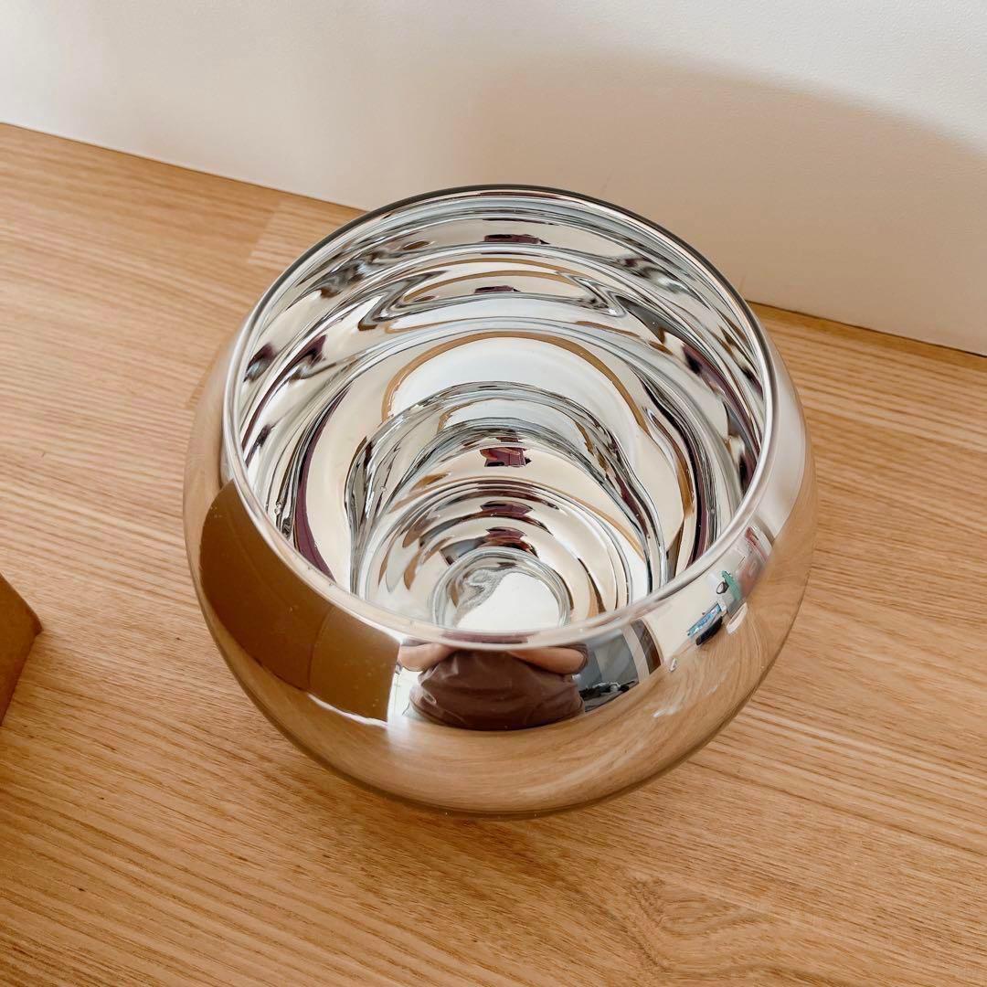 360° ビュー装飾ミラー ガラスキャンディディッシュデスクミラー シルバー