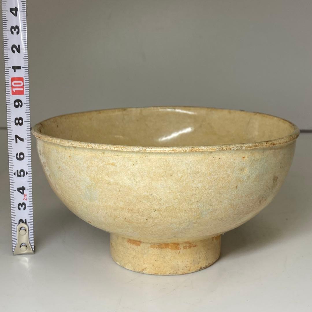 中国宋時代 宗白磁茶碗 w15cm 東キ7-1206②