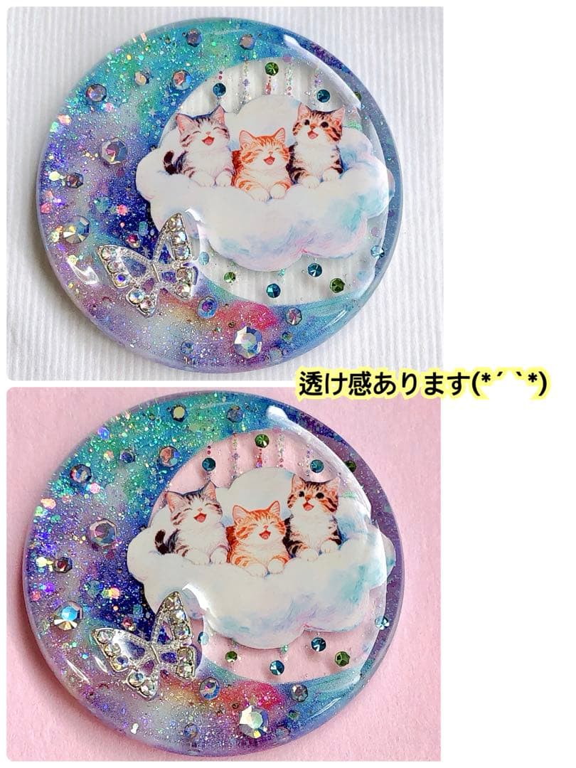 同梱100円引❤️No.2498 レジン ヘアゴム ♡ 猫 ネコ ねこ ♡