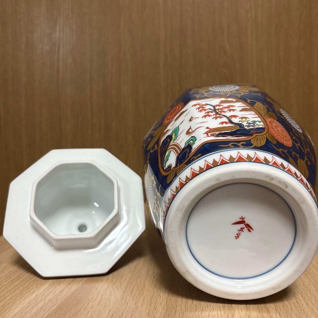 其泉 豪華な沈香壺 琳派古伊万里 美術有田焼 賞美堂其泉窯 染錦金彩琳派図