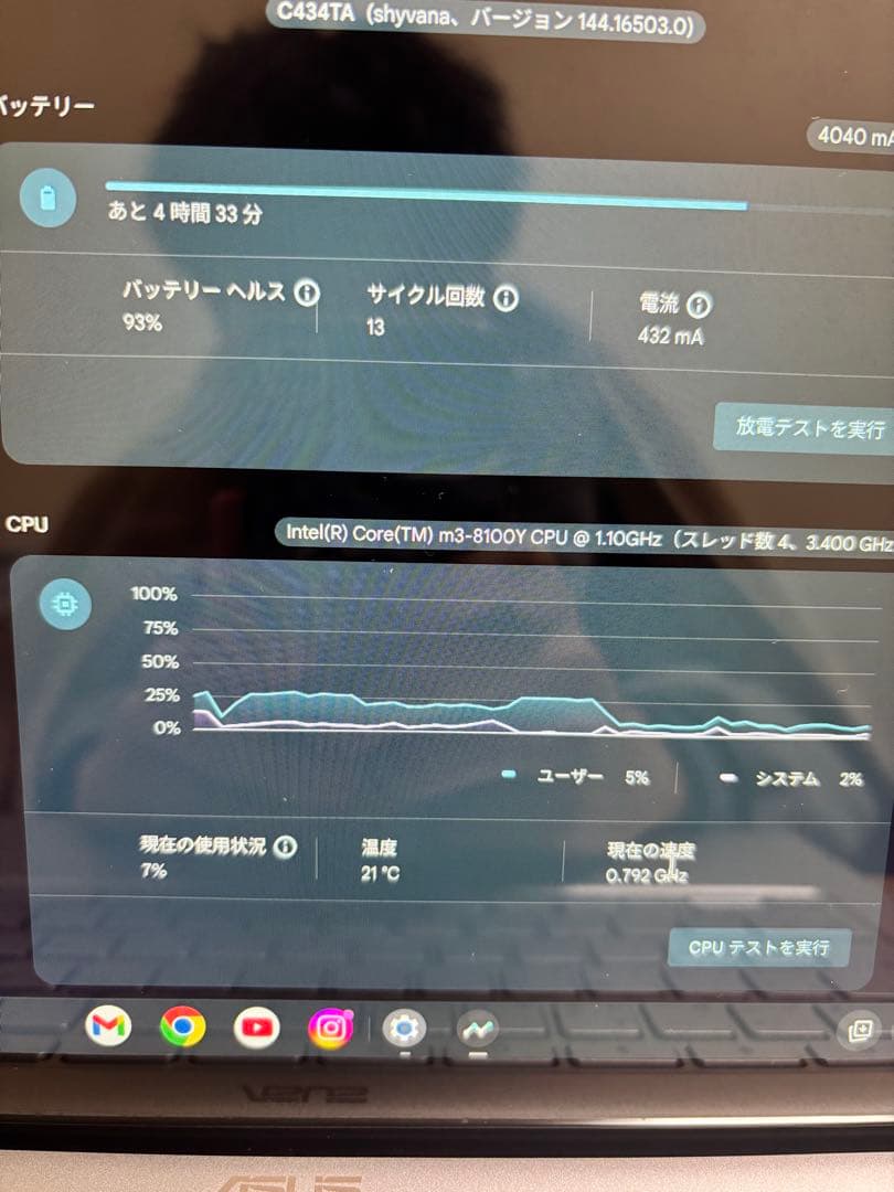 ASUS C434TA Chromebook シルバー