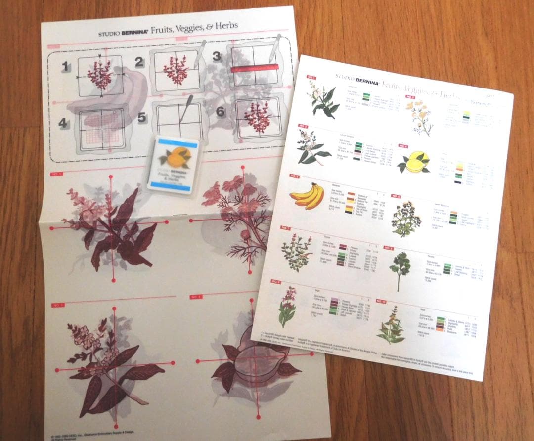 刺しゅうカード★フルーツ・野菜・ハーブ★刺繍カード・No.118
