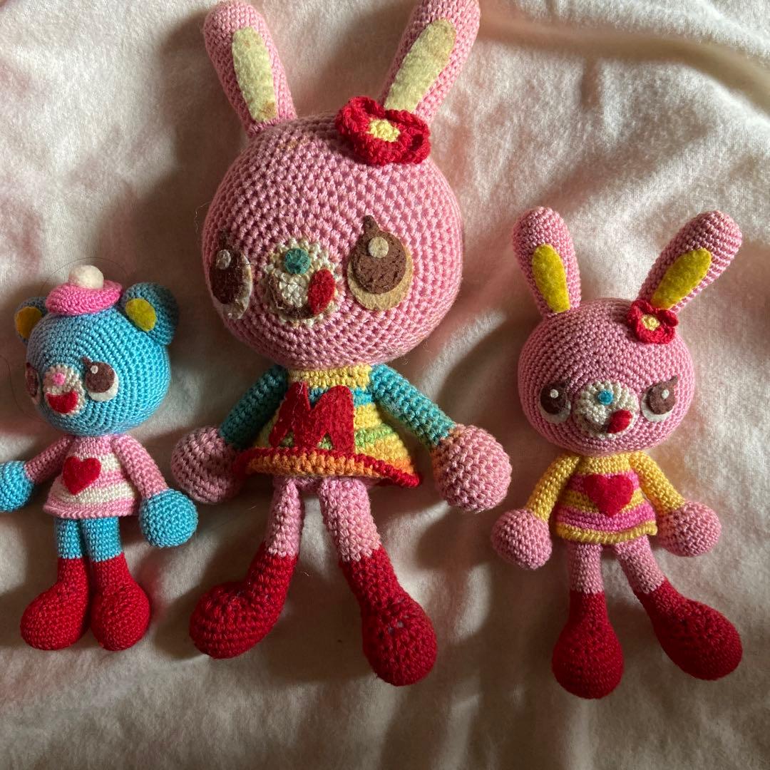 メゾピアノ　アミグルミ ぬいぐるみ 8体セット(1体はエンジェルはブルー)