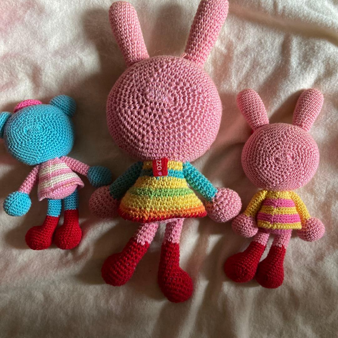 メゾピアノ　アミグルミ ぬいぐるみ 8体セット(1体はエンジェルはブルー)