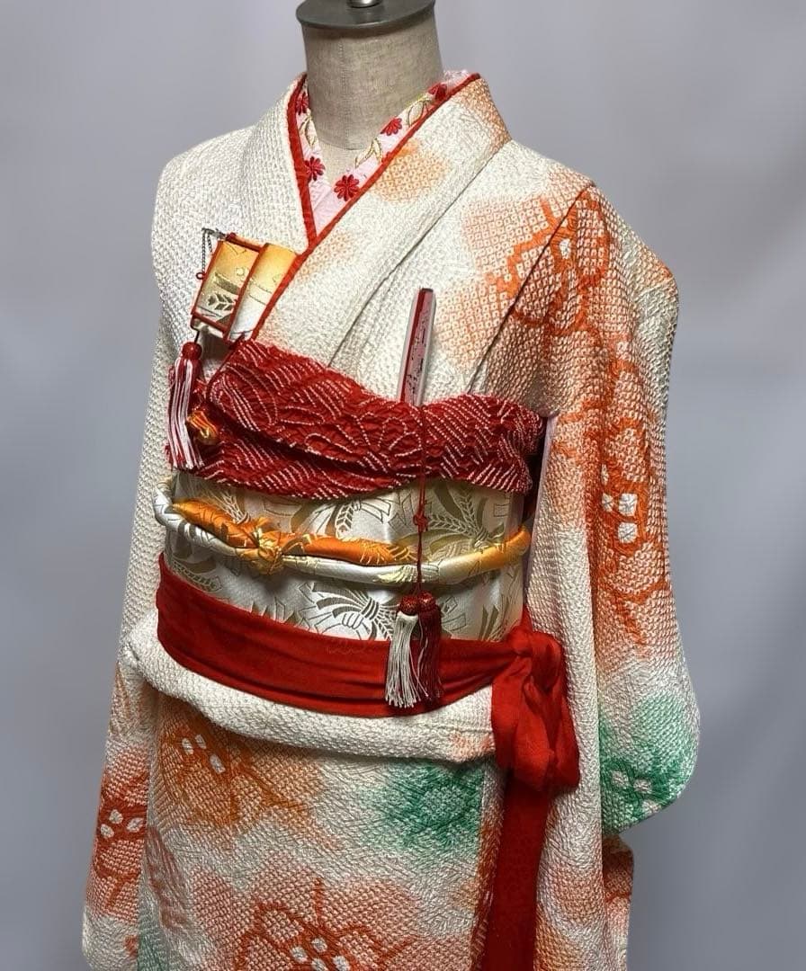 2-上　七五三　舞台衣装　和柄　正絹　13点　女の子　着物　7歳