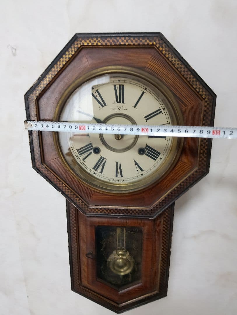 【昭和初期】名古屋商事 八角柱時計 振り子式 （不動品）