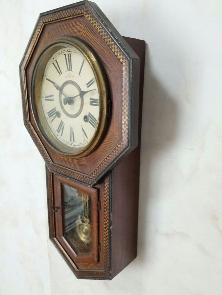 【昭和初期】名古屋商事 八角柱時計 振り子式 （不動品）
