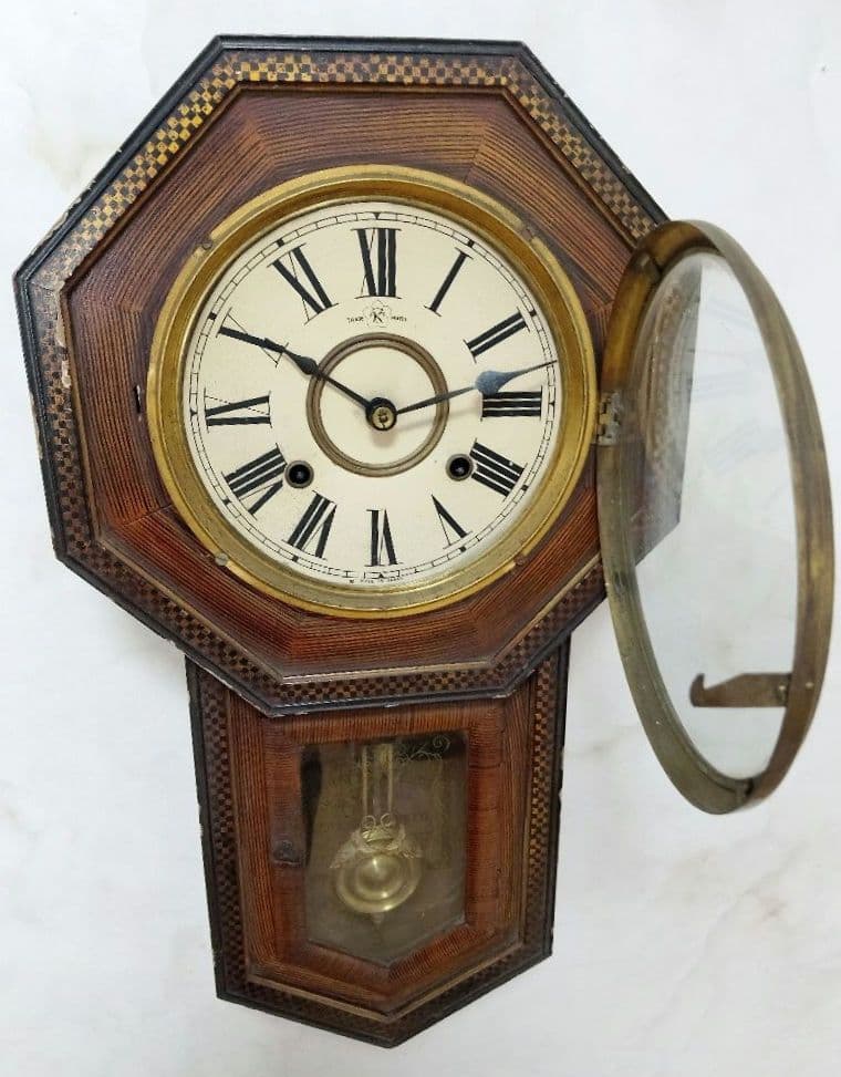 【昭和初期】名古屋商事 八角柱時計 振り子式 （不動品）