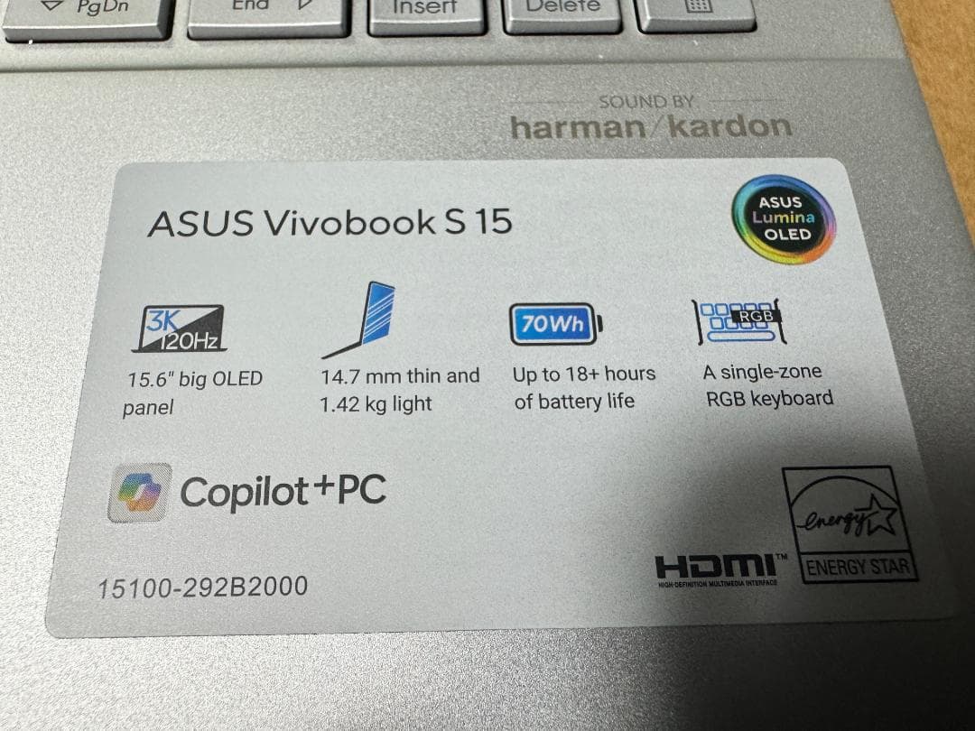 AI⭐Copilot+PC⭐有機EL⭐ASUS⭐1年保証⭐32GB⭐1TB⭐3K