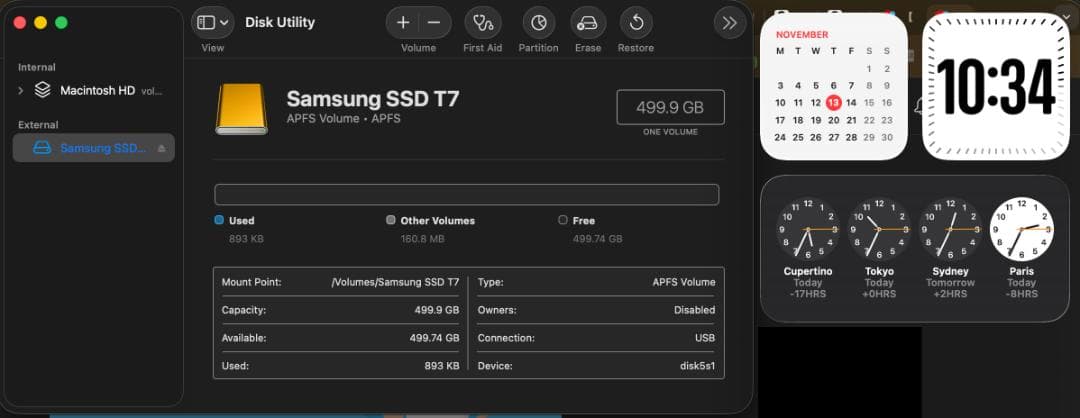 外付けハードディスク・ドライブ Samsung Portable SSD T7 500GB