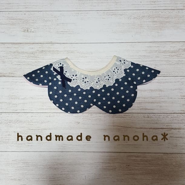 花びらレーススタイ☆ネイビードット