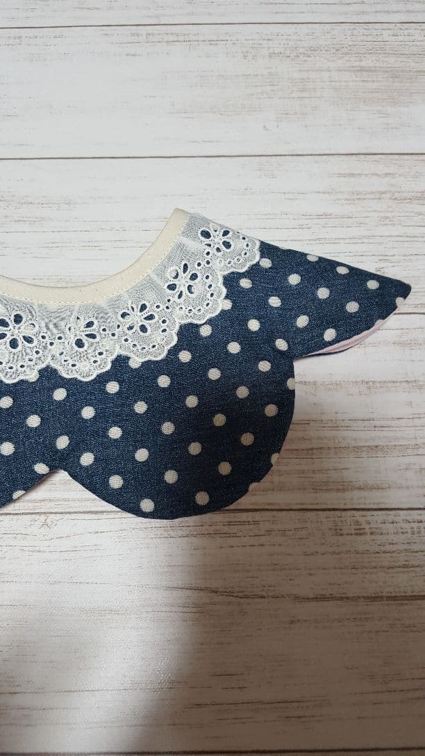 花びらレーススタイ☆ネイビードット