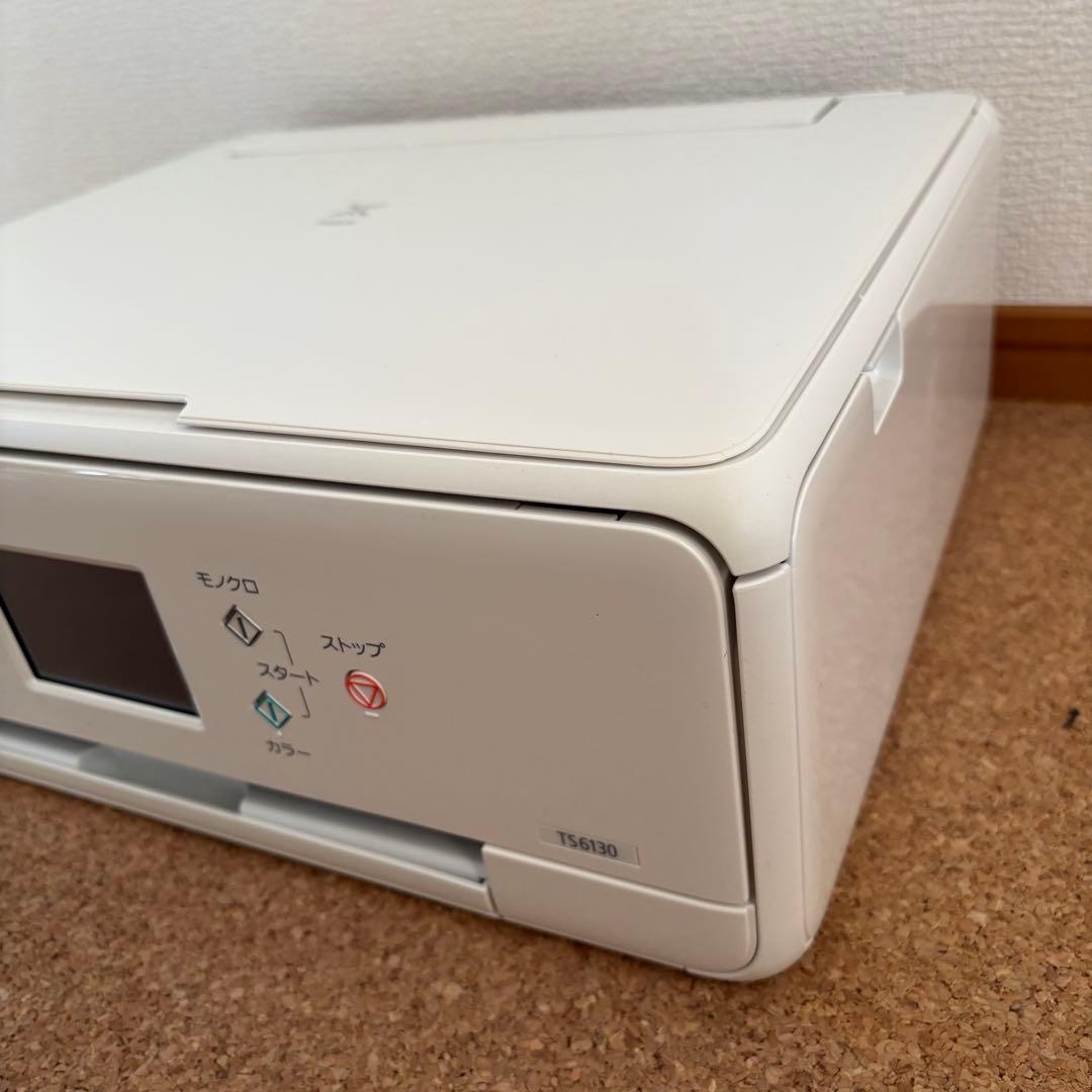【良品】Canon プリンター 本体 TS6130 ホワイト 新品インク付