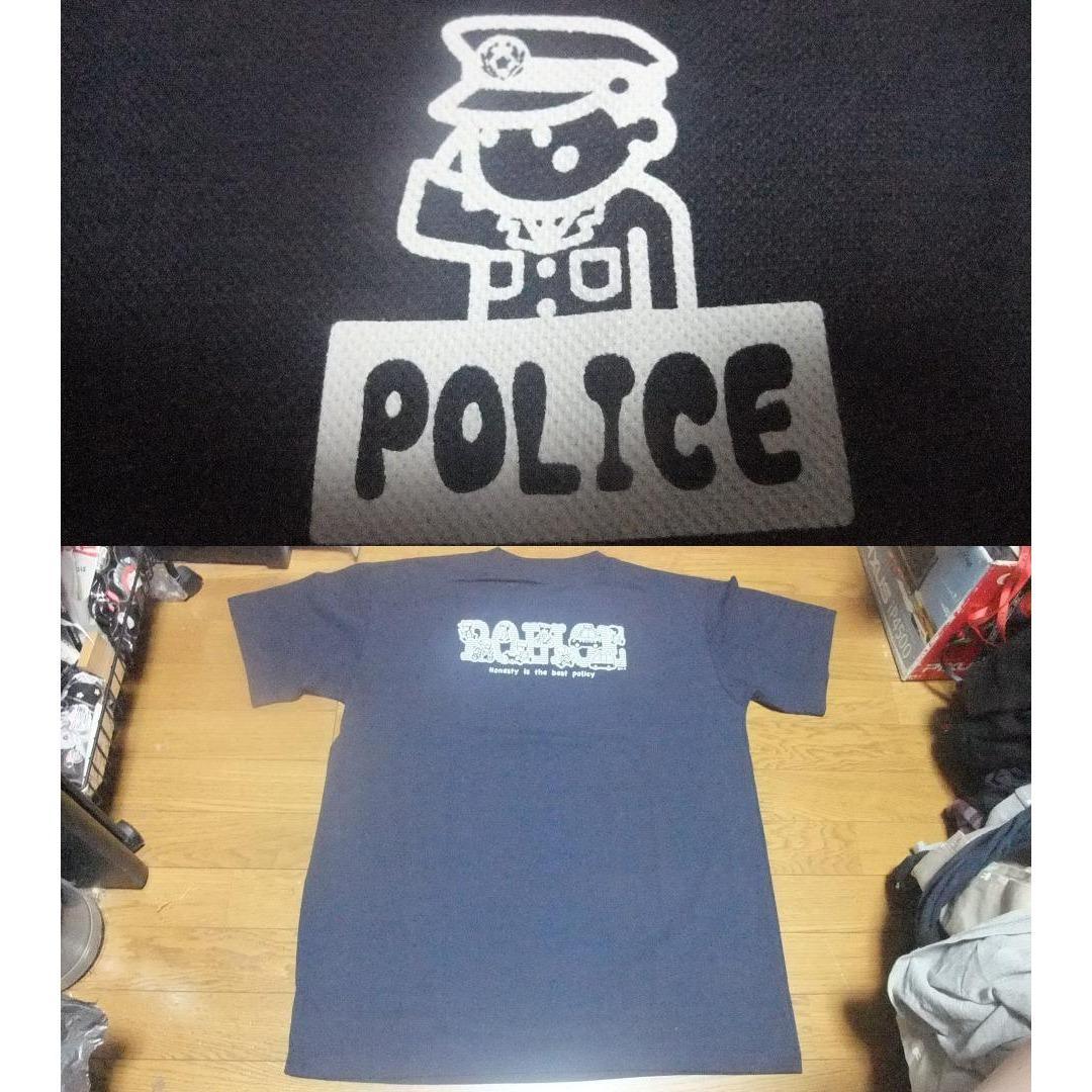 警察 XXL ポリス 未使用 Tシャツ police 紺 ハニカムメッシュ 半袖