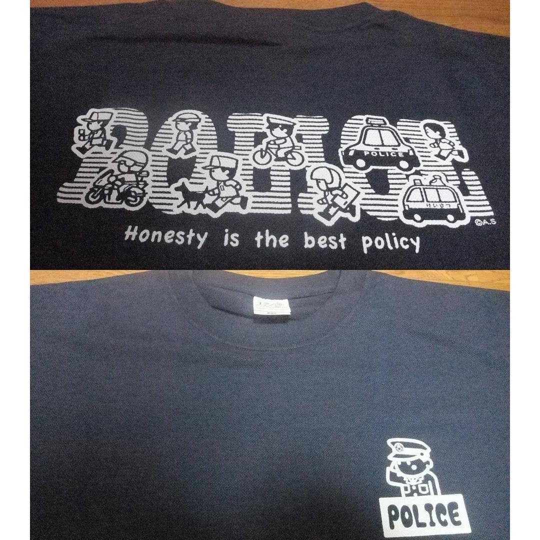警察 XXL ポリス 未使用 Tシャツ police 紺 ハニカムメッシュ 半袖
