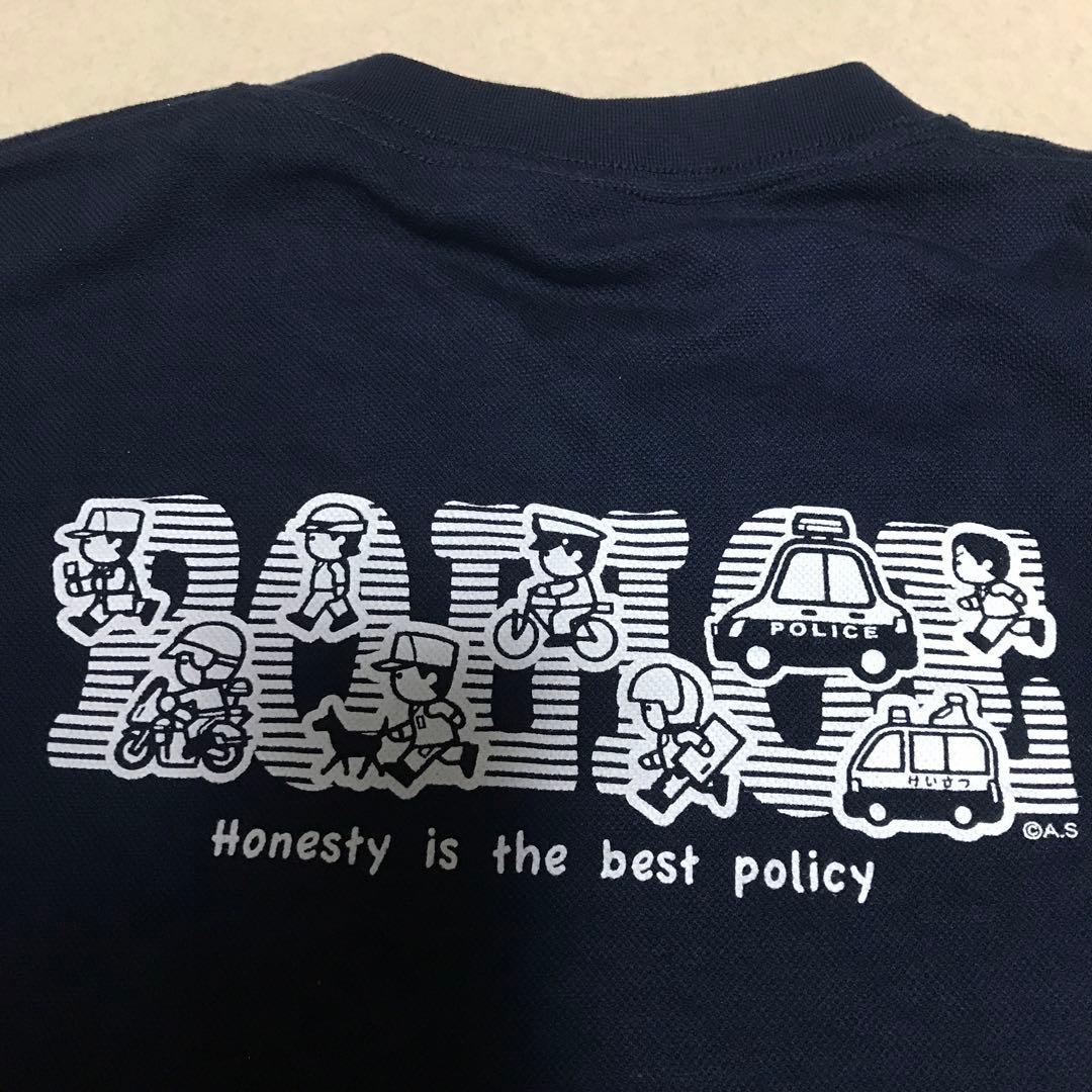 警察 XXL ポリス 未使用 Tシャツ police 紺 ハニカムメッシュ 半袖