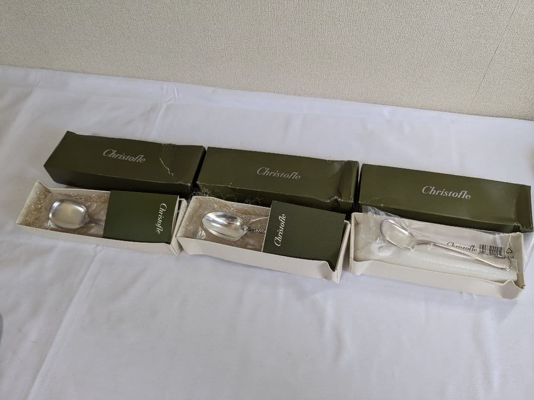 【未使用】 クリストルフ アイスクリームスプーン パール スプーン 3点