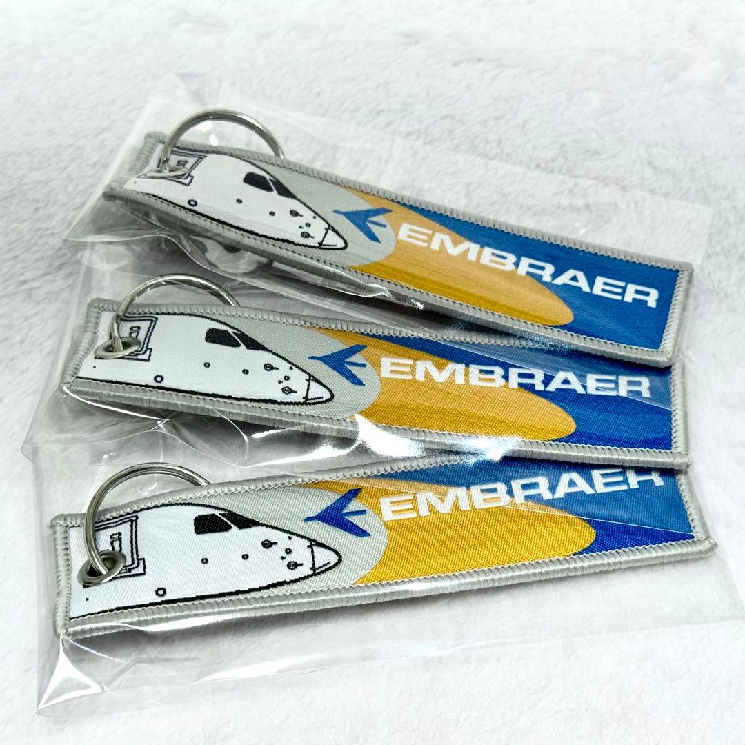 TM エンブラエル E-JET 機首 ロゴ刺繍 フライトタグ 5本セット