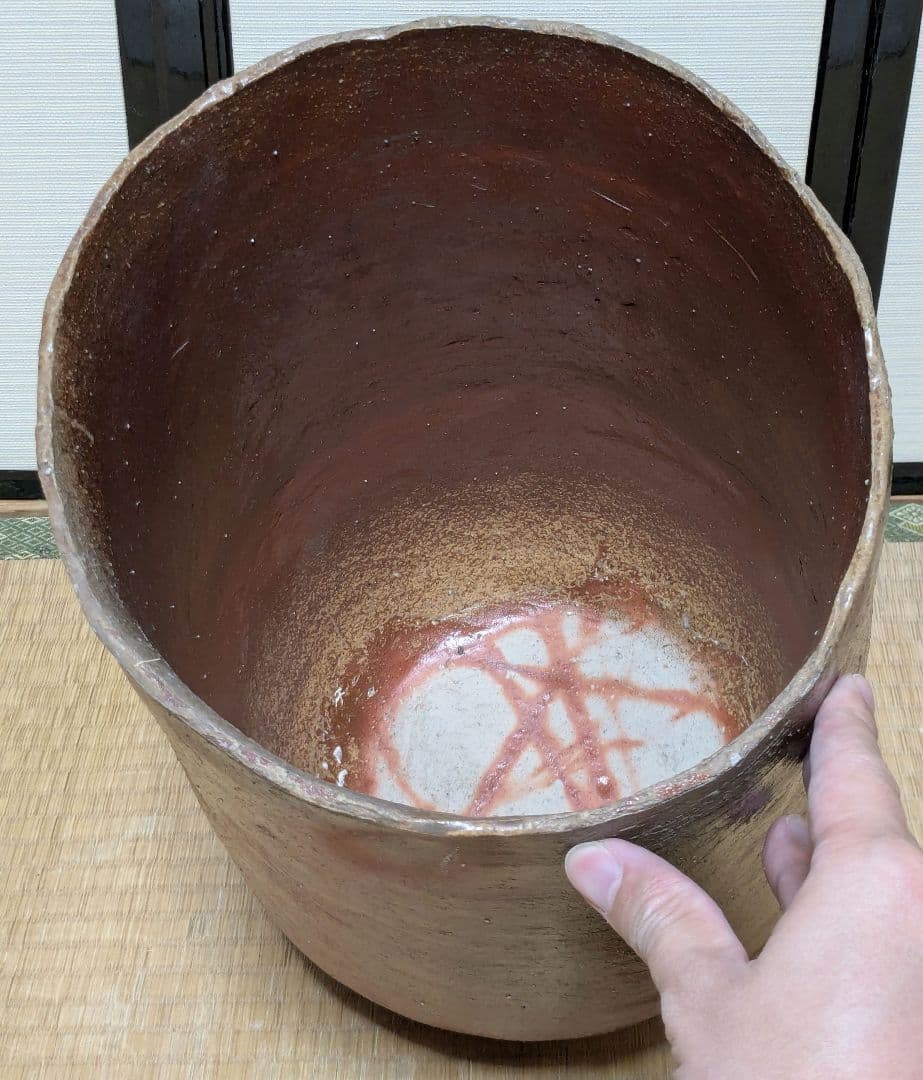 備前焼 大型花器 メダカ鉢 花生 水瓶 水甕 水槽 花瓶 花入 フラワーベース