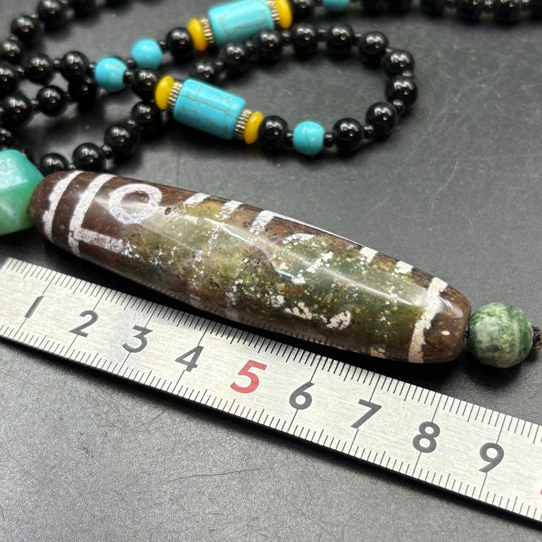 地門四眼天珠 ネックレス 黑朱砂