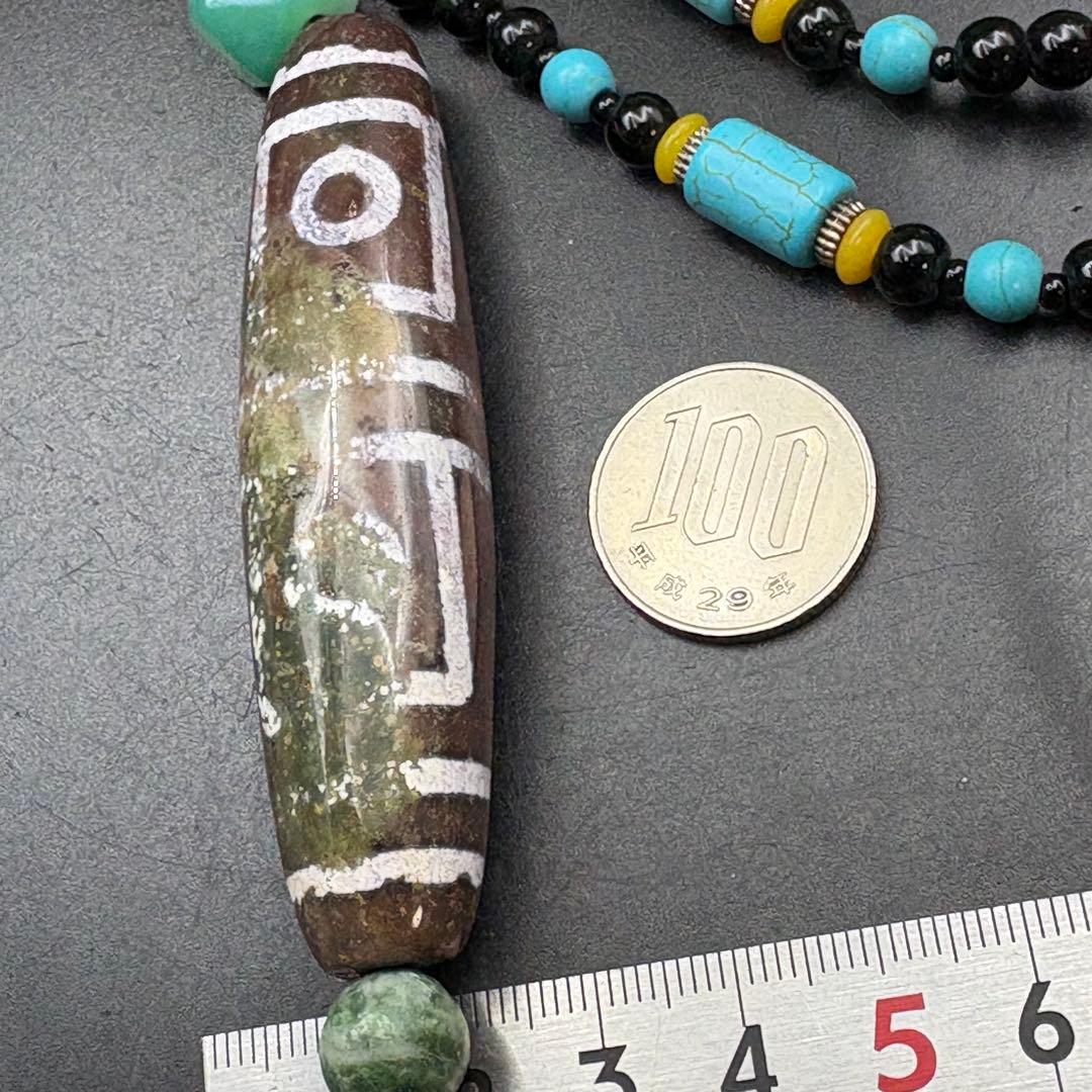 地門四眼天珠 ネックレス 黑朱砂