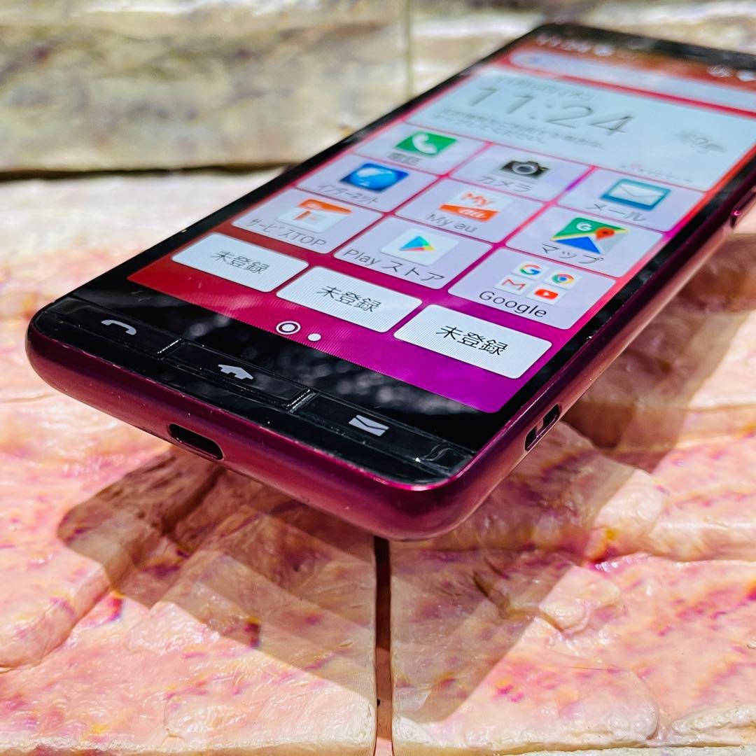 SIMフリー KYOCERA BASIO 4 32GB ワインレッド 電池良好