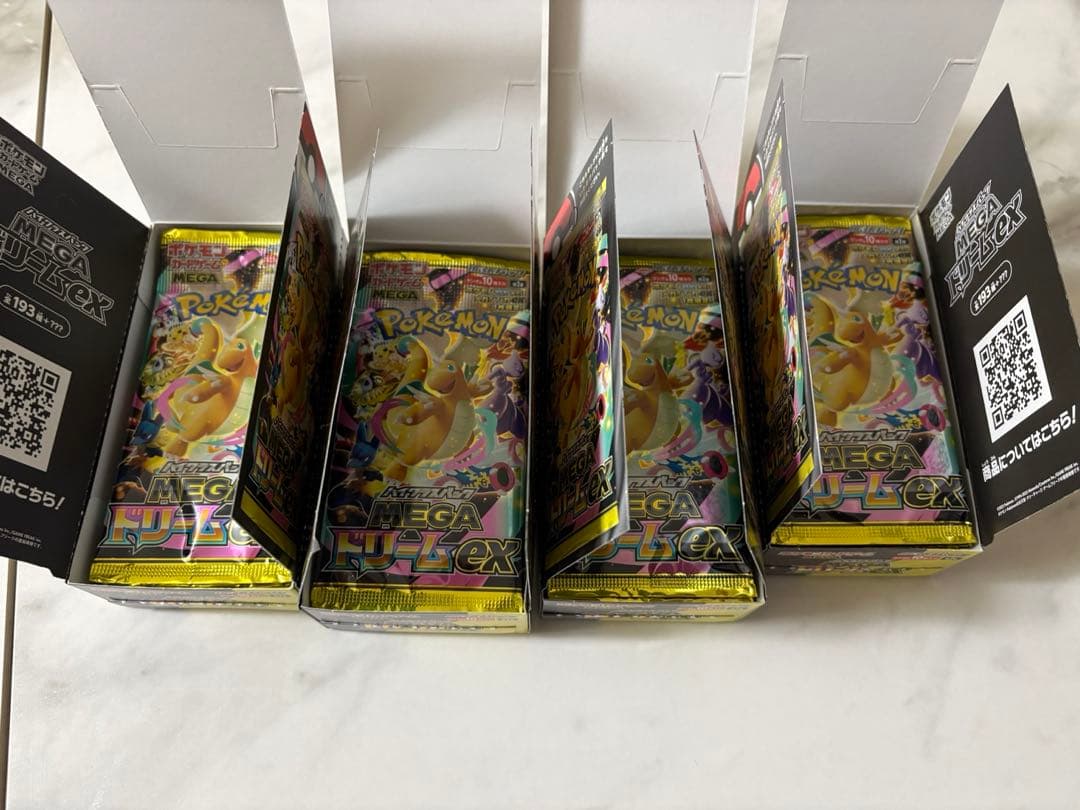 ポケカ　MEGAドリームex　シュリンクなし　ペリペリなし4BOX封入率一致