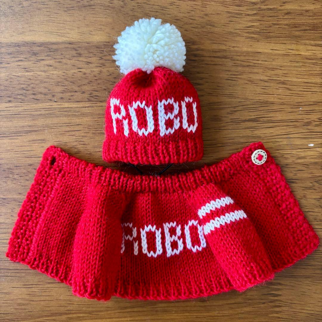 専用　雪模様いっぱい編み込んだセーターとニット帽＊グレージュ　雪模様赤のセット