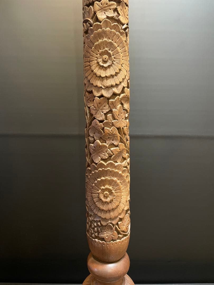 アンティーク　フロアランプ フロアライト　木彫