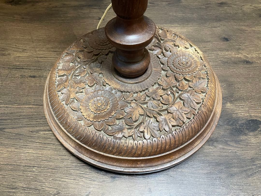 アンティーク　フロアランプ フロアライト　木彫