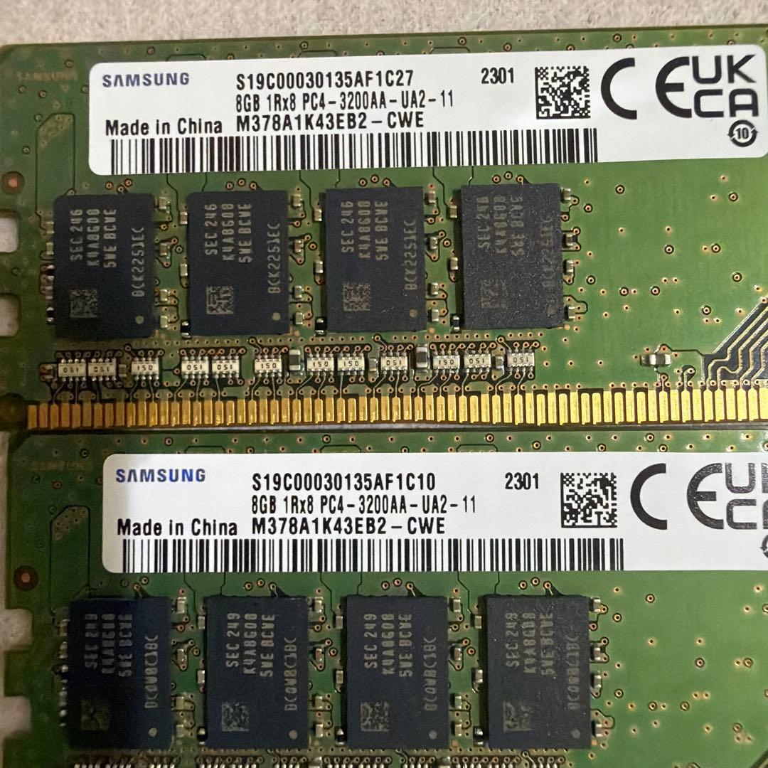 Samsung メモリ 16GB (8GB×2)DDR4 3200Mhz