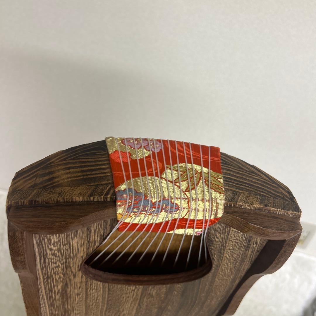 【美品】送料込み　お琴　箏 13弦 オレンジ装飾 和楽器 木製