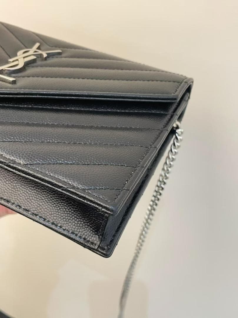 YSL ブラック キルティング ショルダーバッグ~~~ レザー