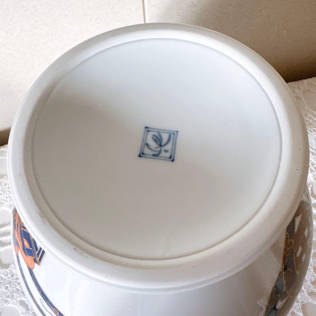 K916/香蘭社 染錦花車 花瓶 磁芸工房謹製 金彩 花器 有田焼 壺 花入