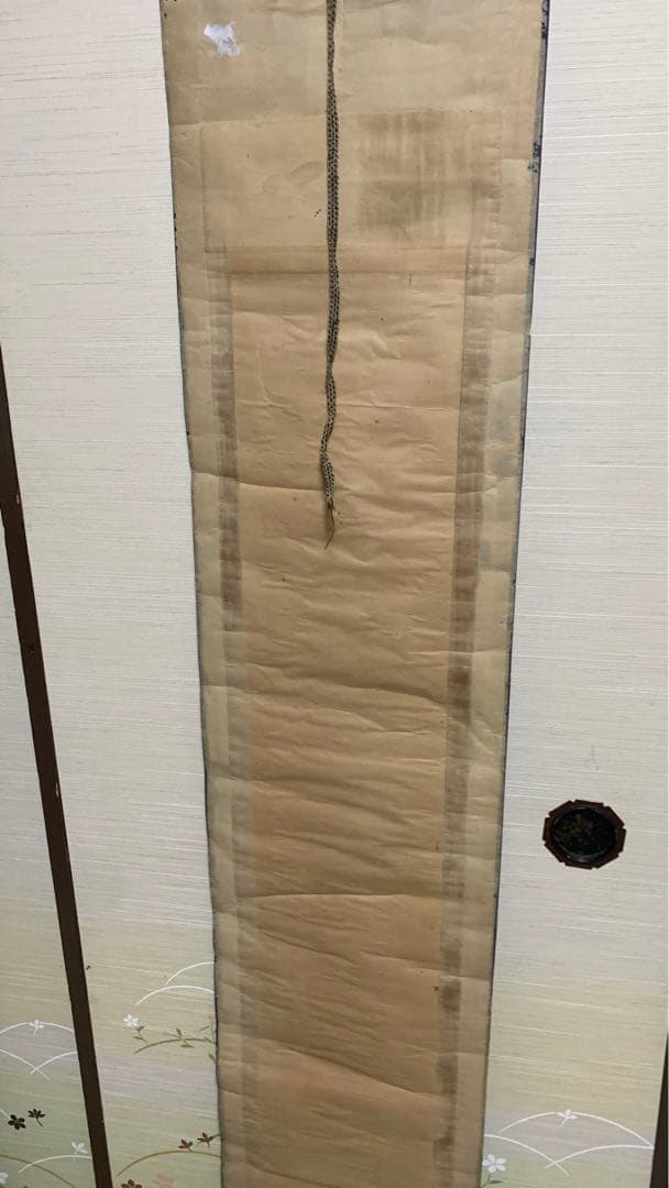 アンティーク水墨画　江戸期　龍　捺印あり　在銘　オリジナル表装　掛け軸