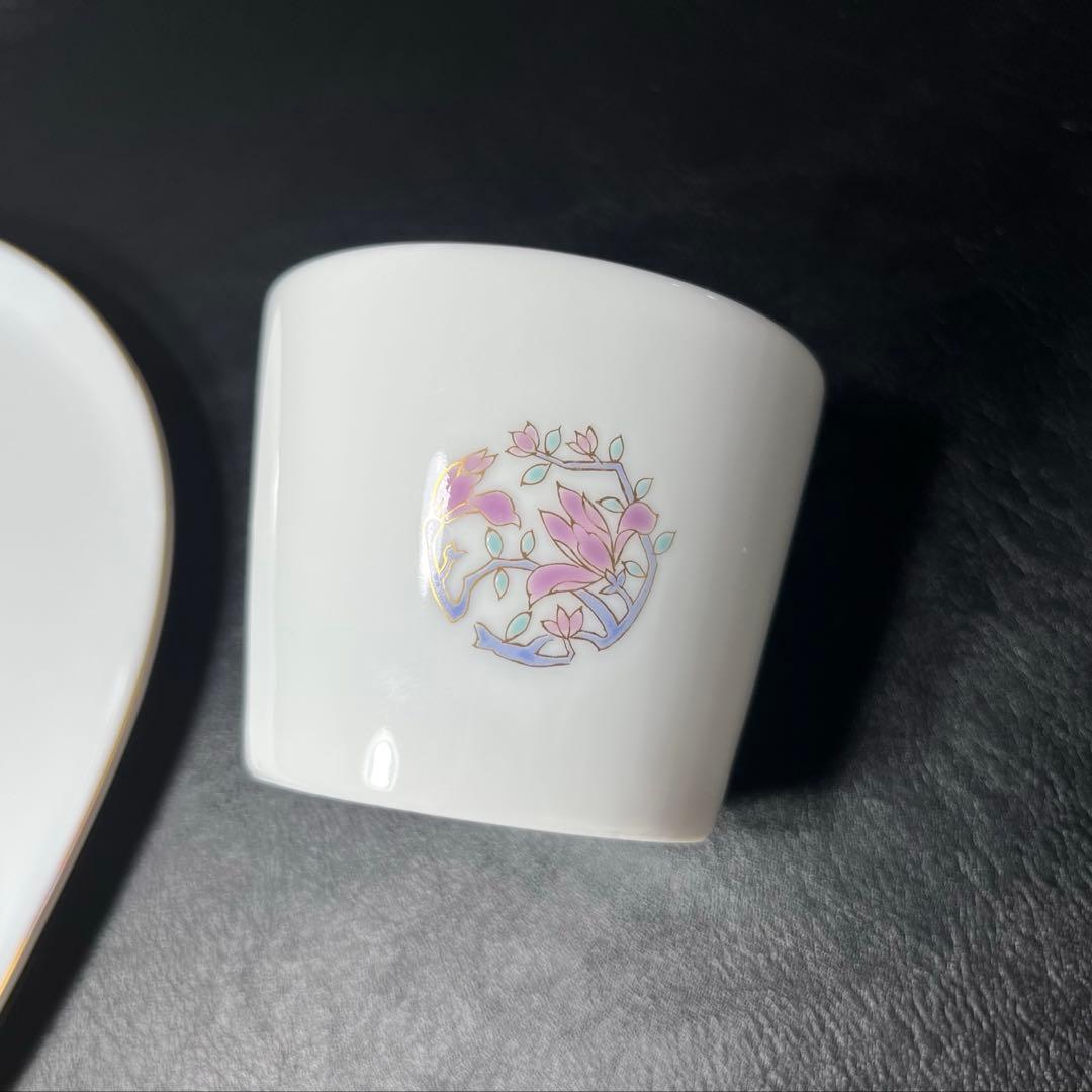 深川製磁　花丸紋　楕円皿　１枚　蕎麦猪口[デザートカップ]　1点