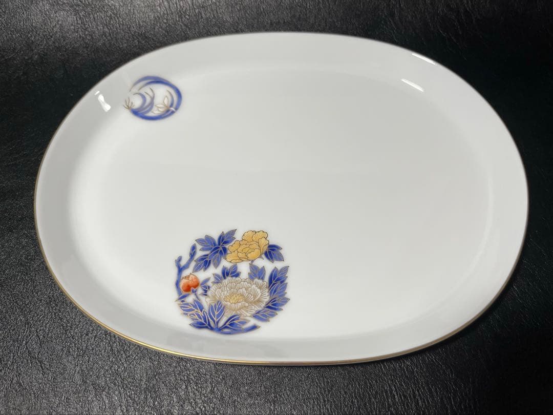 深川製磁　花丸紋　楕円皿　１枚　蕎麦猪口[デザートカップ]　1点