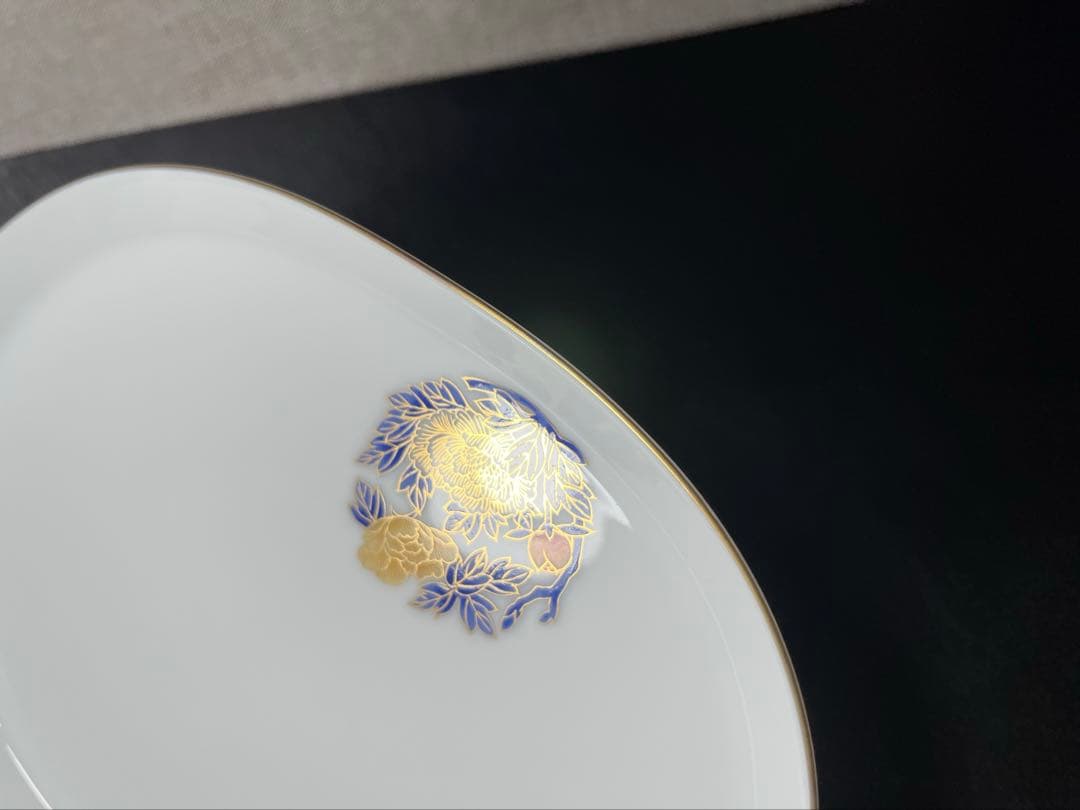 深川製磁　花丸紋　楕円皿　１枚　蕎麦猪口[デザートカップ]　1点