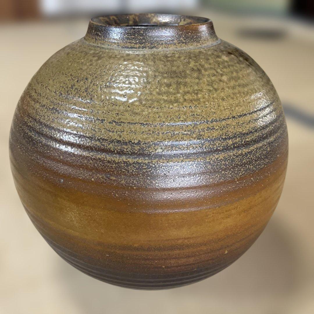 『陶器』備前焼 風 壺　焼締め　花器　花瓶