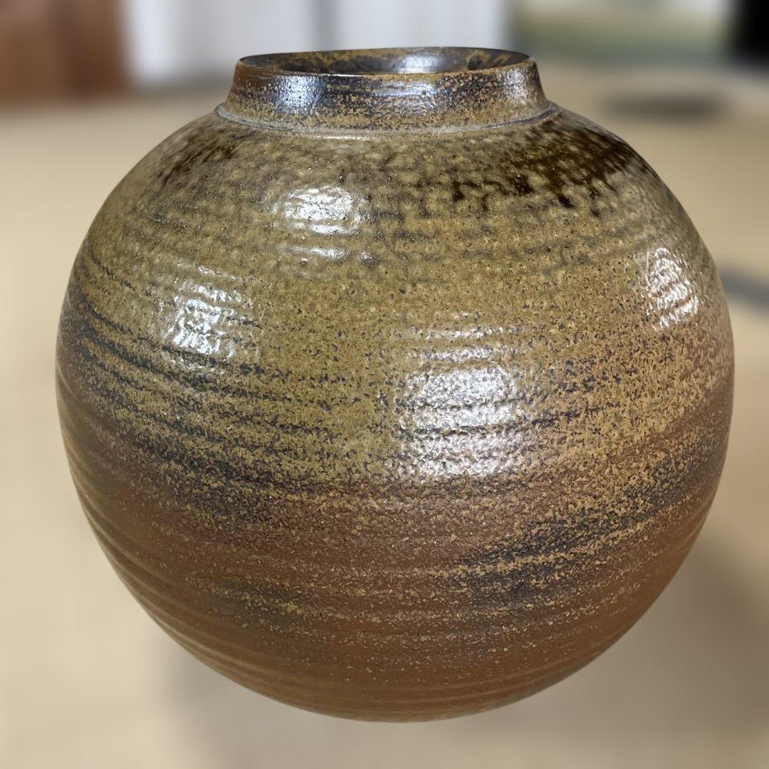 『陶器』備前焼 風 壺　焼締め　花器　花瓶