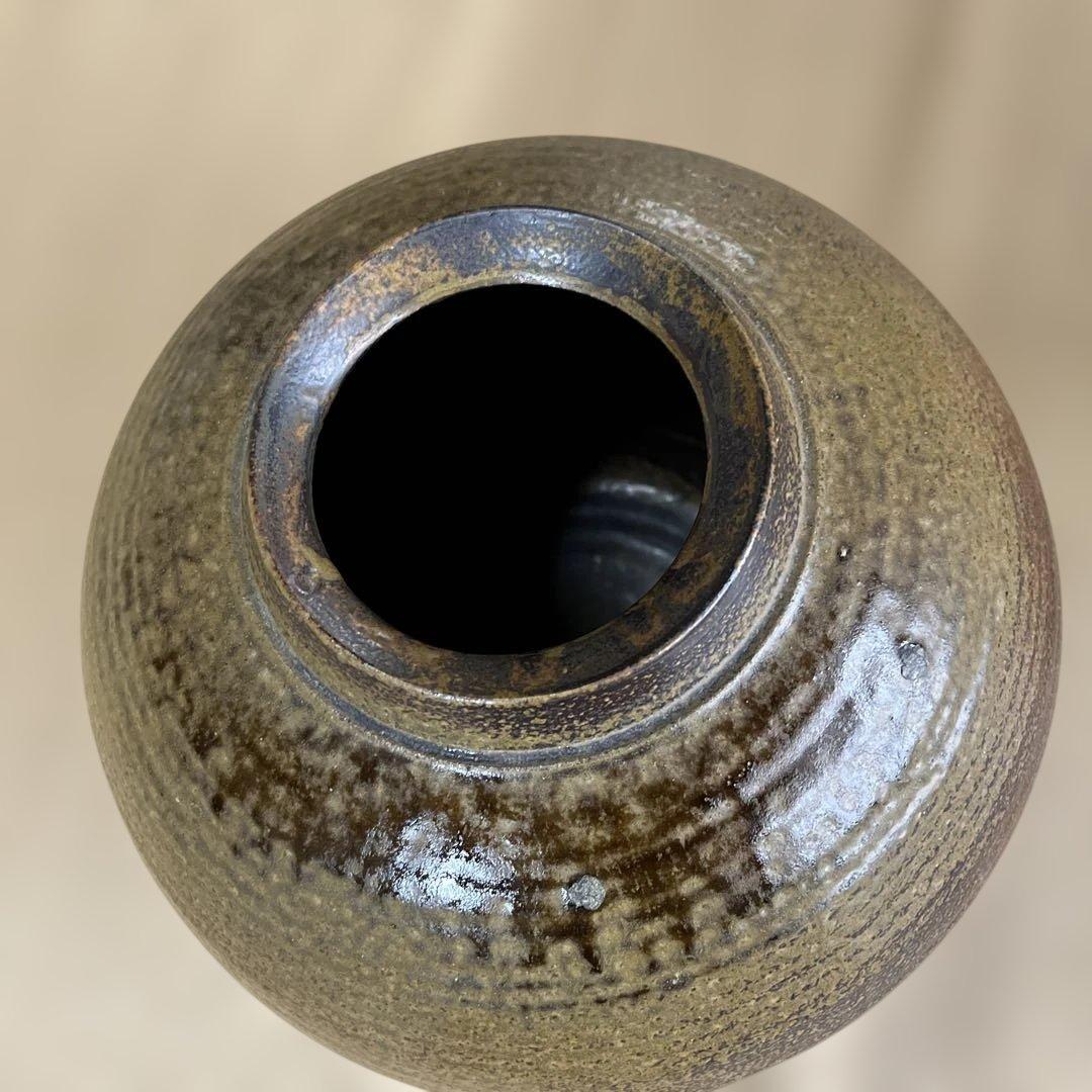 『陶器』備前焼 風 壺　焼締め　花器　花瓶