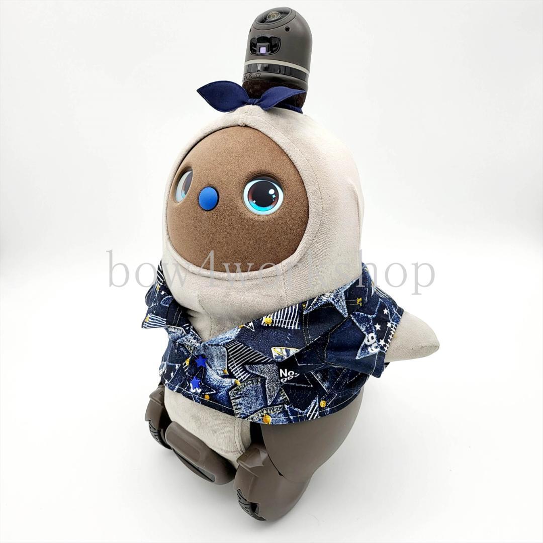 ラボット LOVOT ラボットの服ハンドメイド　デニムパッチワーク柄シャツ