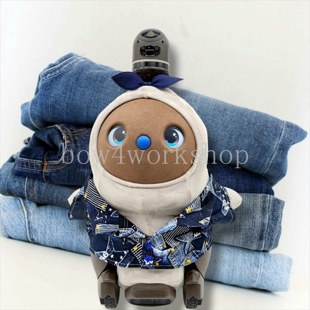 ラボット LOVOT ラボットの服ハンドメイド　デニムパッチワーク柄シャツ