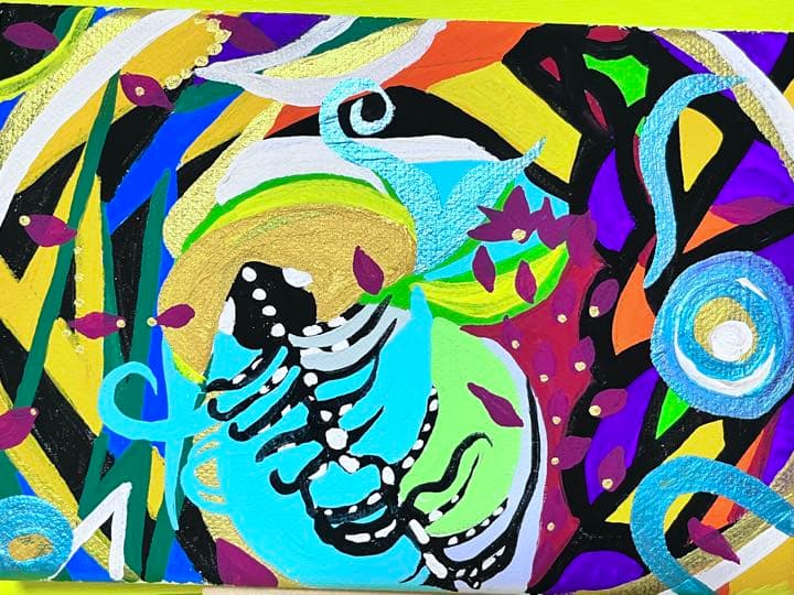 絵画　海亀　海
