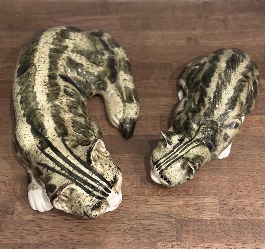 猫の陶器置物 親子セット　ビンテージ